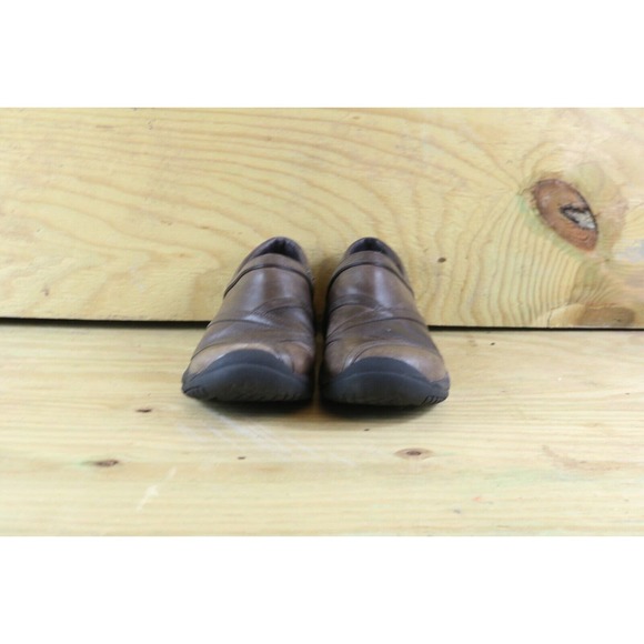 Merrell Encore Womens 9.5 Eclipse Brown Shoes Leather Slip Ons Comfort Loafers - Picture 2 of 8